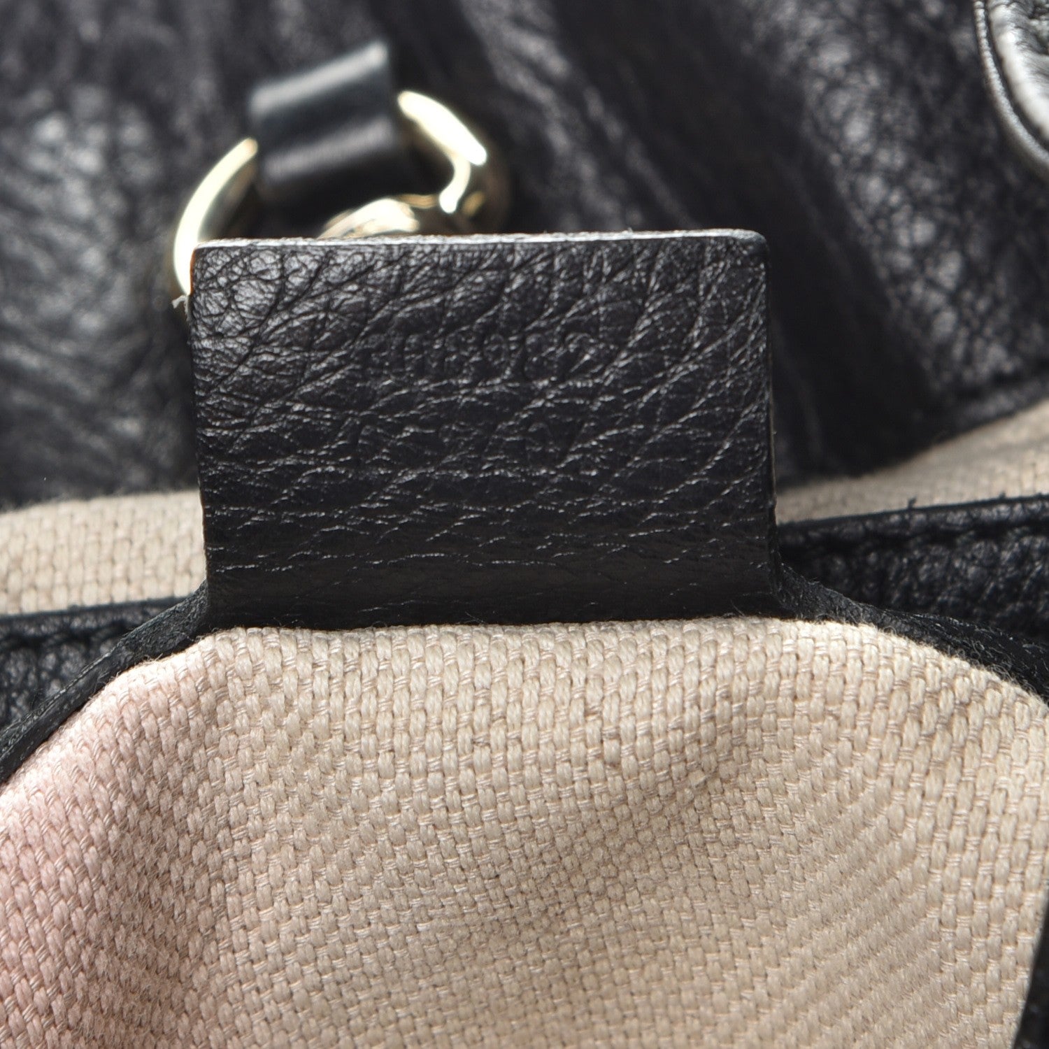 Gucci Pebbled Calfskin Medium Soho Chain Shoulder Bag Black 7 of 9