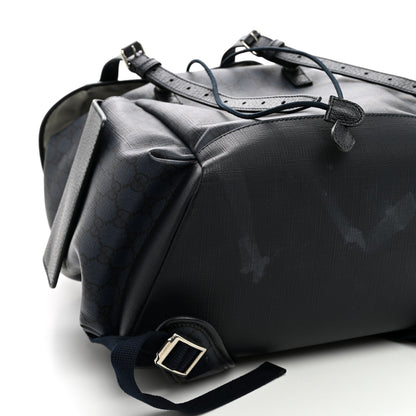 Gucci GG Supreme Monogram Textured Dollar Calfskin Medium Ophidia Double Buckle Backpack Blue Dark Blue Black 8 of 10
