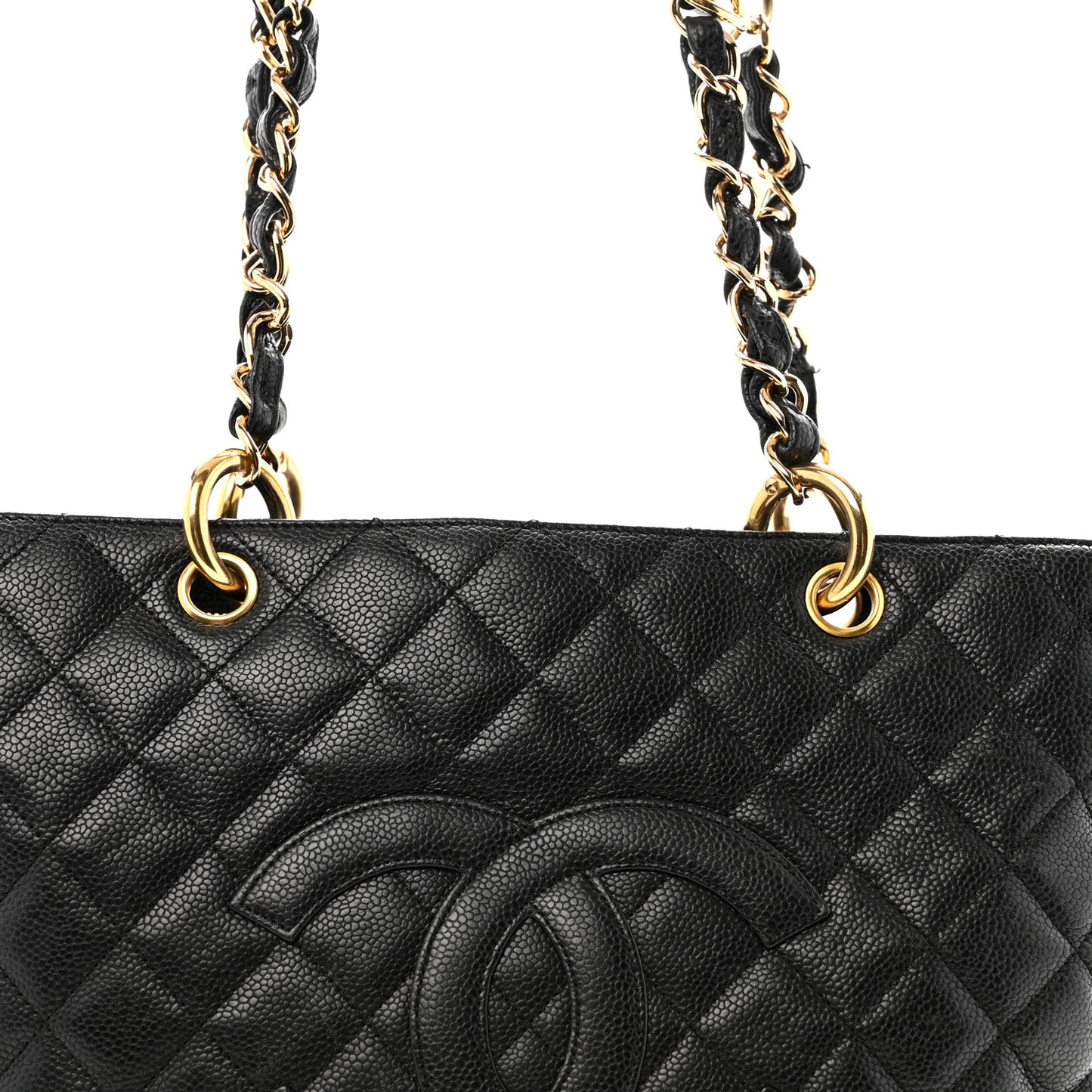 Caviar Quilted Grand Shopping Tote GST Black