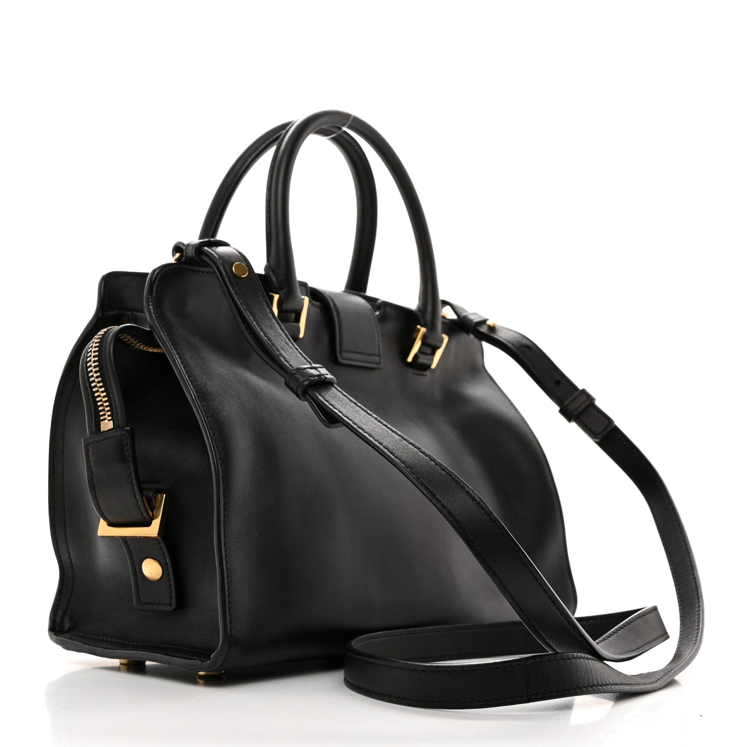 Saint Laurent SAINT LAURENT Calfskin Monogram Baby Downtown Cabas Black 3 of 11