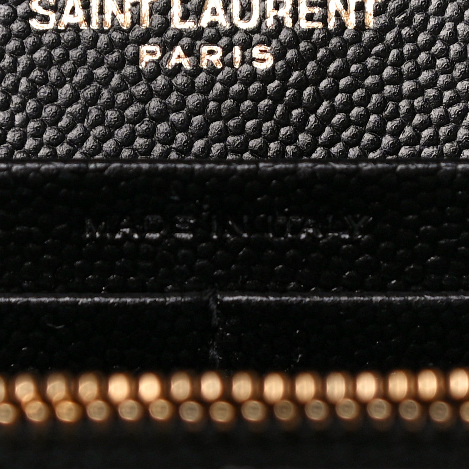 Saint Laurent Grain De Poudre Mixed Matelasse Triquilt Monogram Chain Wallet Black 7 of 11