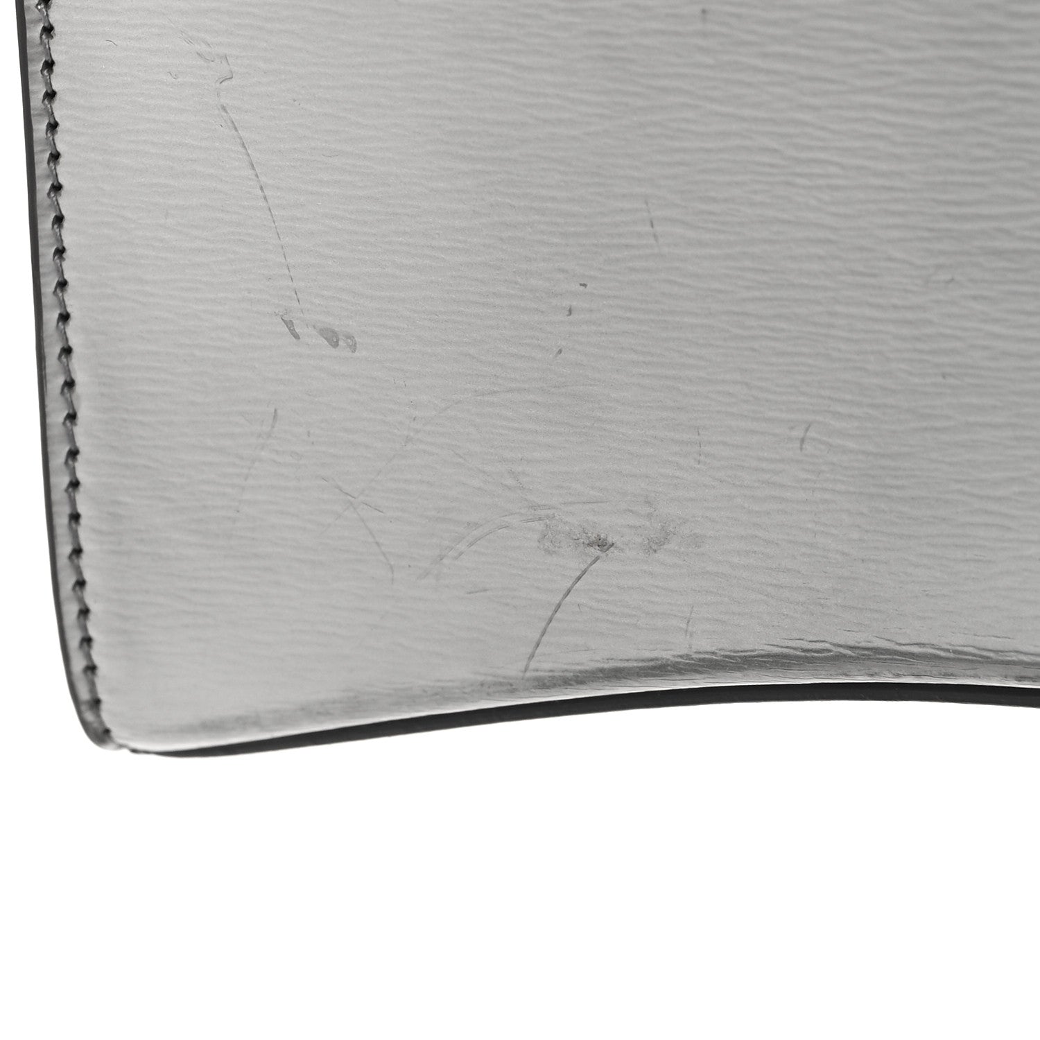 Balenciaga Metallic Textured Calfskin Hourglass Top Handle Bag XS Silver 9 of 14
