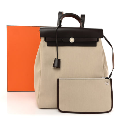Hermes Military Toile Vache Hunter Herbag a Dos Zip Retourne Backpack Ebene Naturel 12 of 12