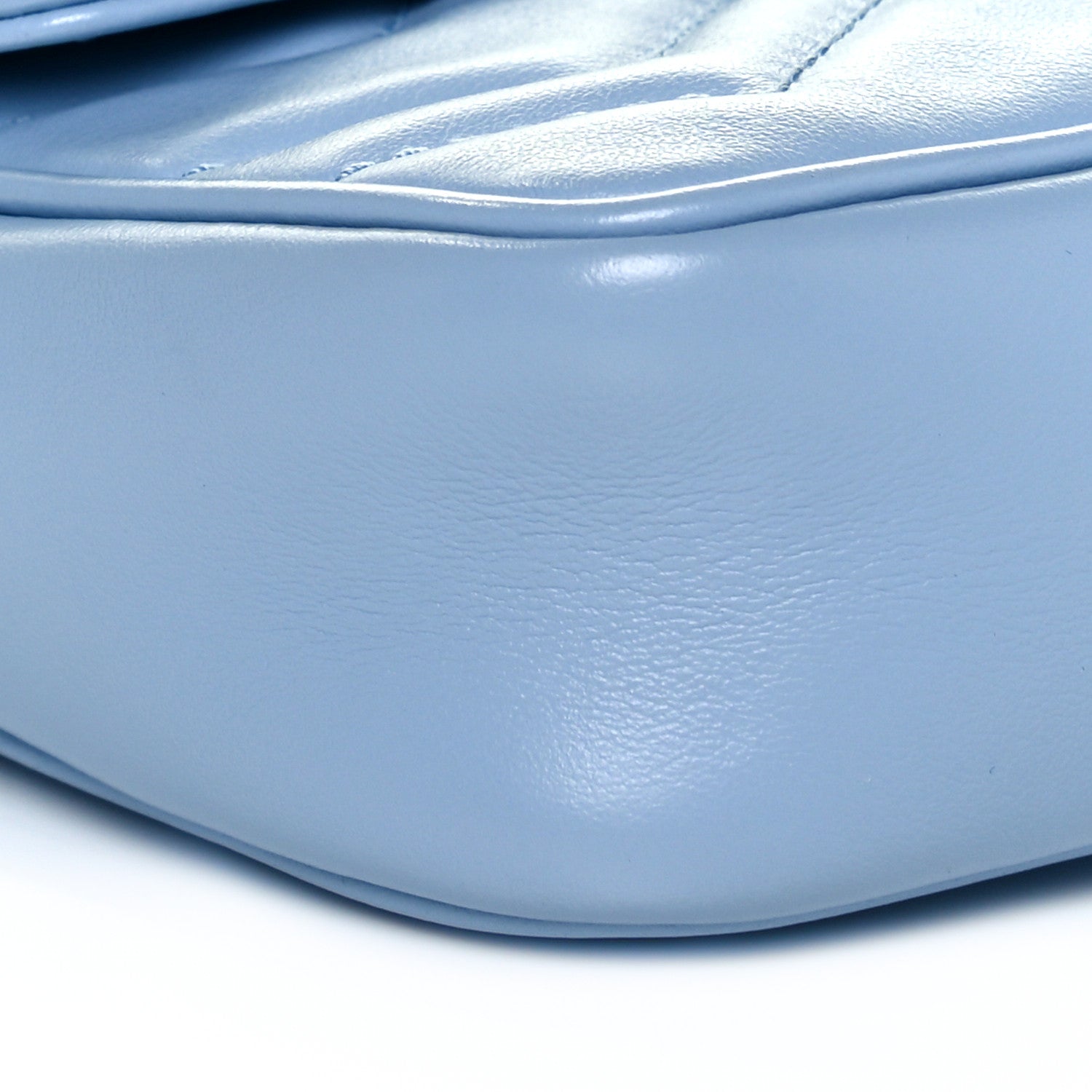 Gucci Calfskin Matelasse Super Mini GG Marmont Shoulder Bag Porcelain Light Blue 10 of 12