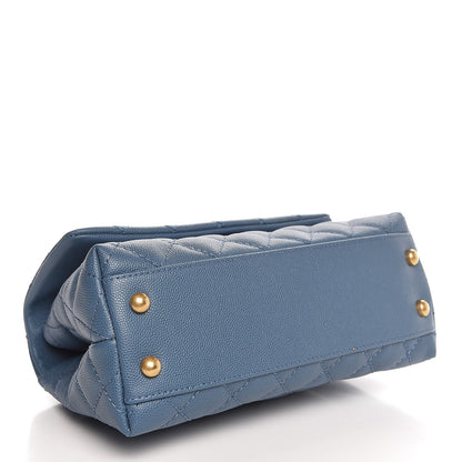 Chanel Caviar Quilted Mini Coco Handle Flap Blue 4 of 8