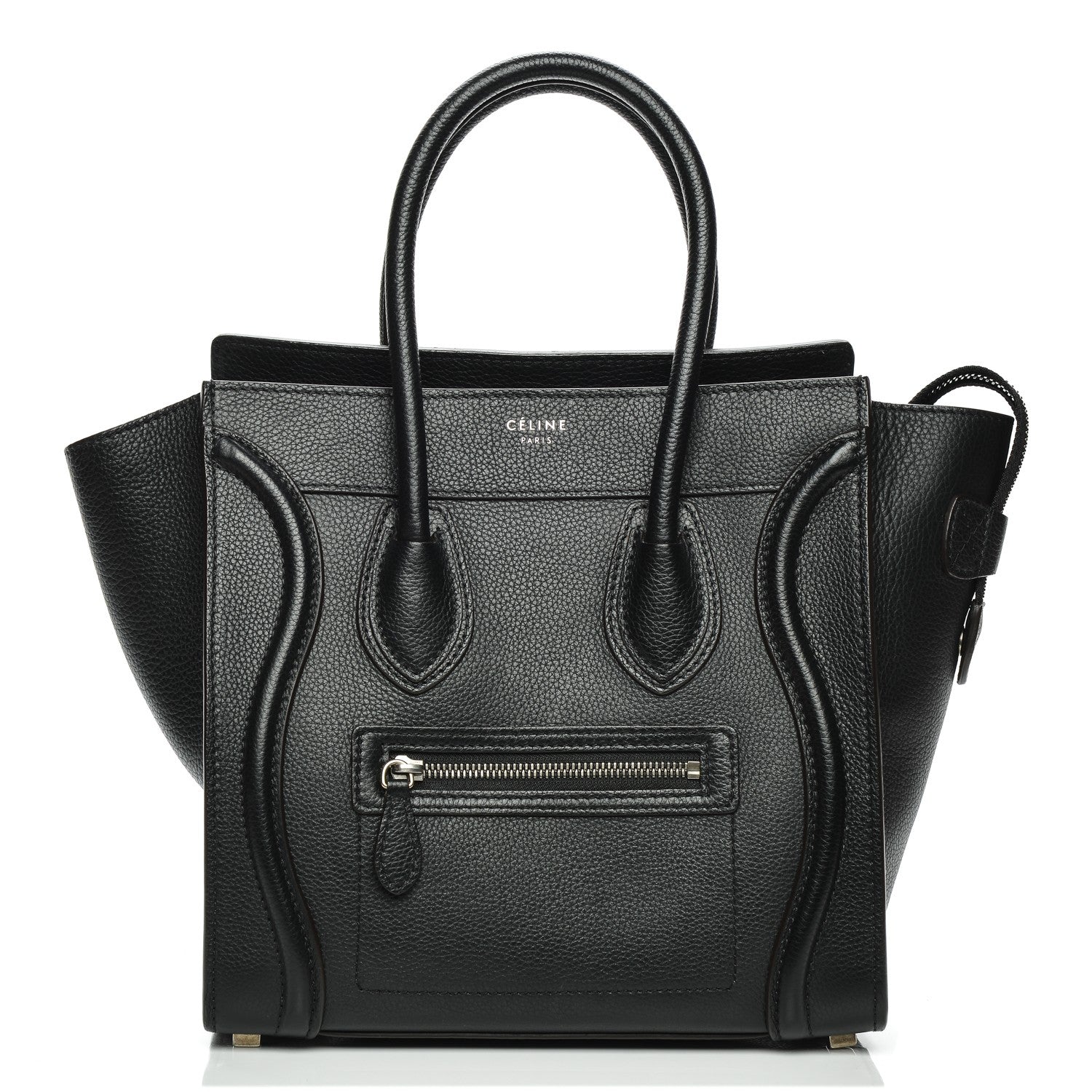 Celine Drummed Calfskin Micro Luggage Black 1 of 7