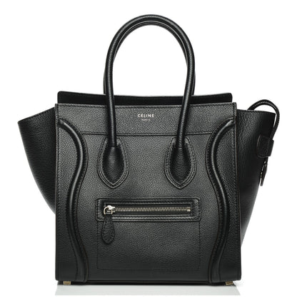 Celine Drummed Calfskin Micro Luggage Black 1 of 7