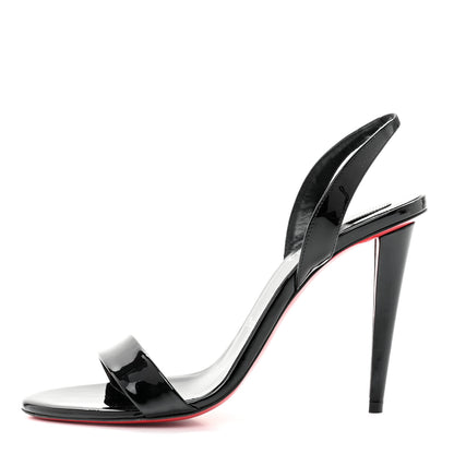 Christian Louboutin Patent Marylin Stiletto Halter Sandals 38.5 Black 1 of 8
