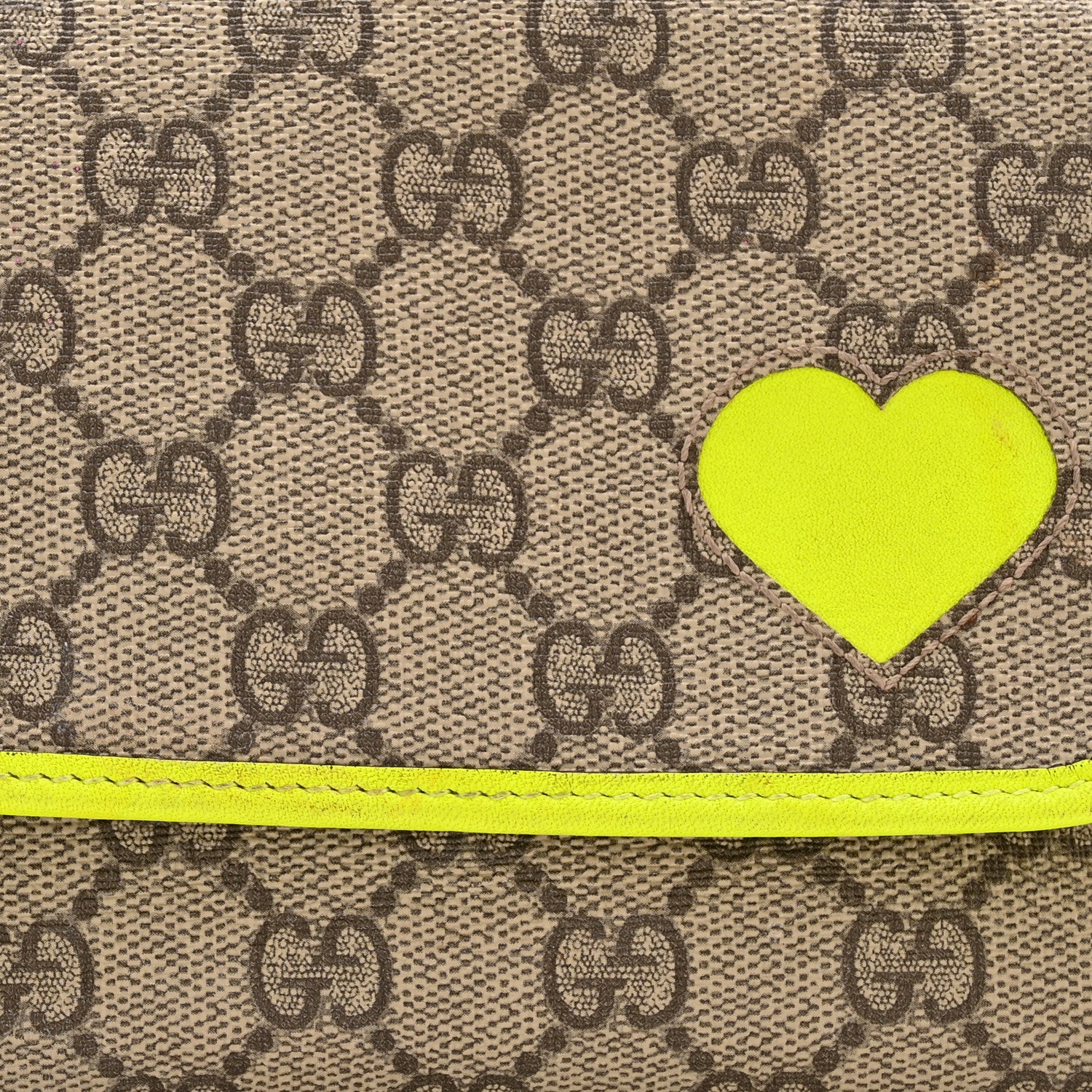 Gucci GG Supreme Monogram Kids Heart Crossbody Yellow 8 of 11