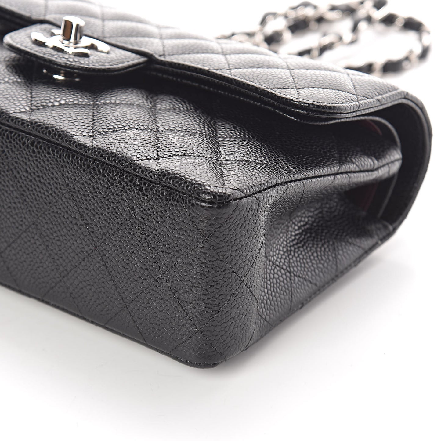Caviar Quilted Small Double Flap Black