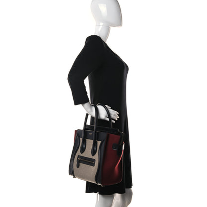 Celine Felt Smooth Calfskin Micro Tri-Color Luggage Brown Black 2 of 15