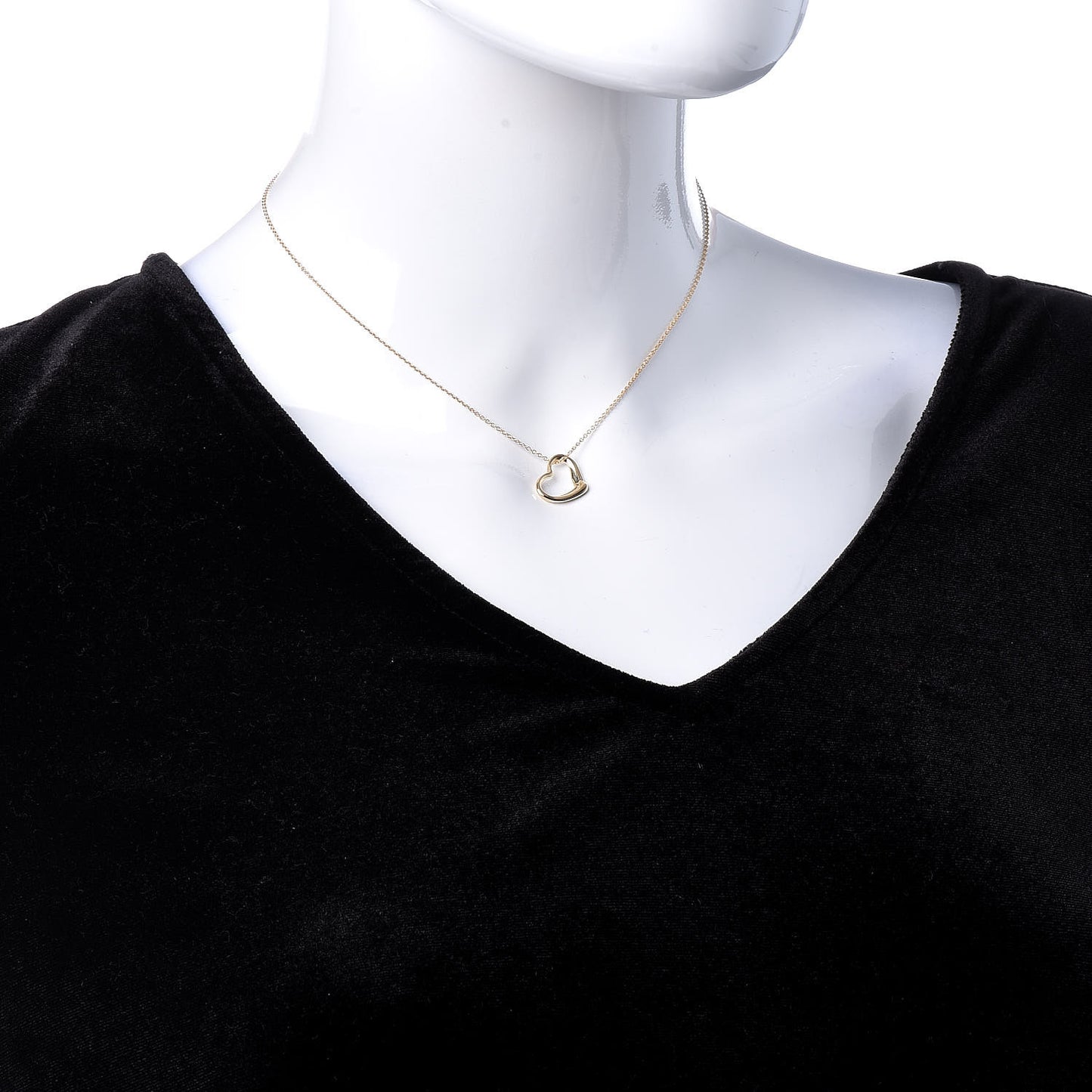 18K Yellow Gold Elsa Peretti Small Open Heart Pendant Necklace