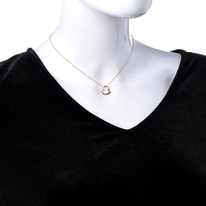 Tiffany 18K Yellow Gold Elsa Peretti Small Open Heart Pendant Necklace 2 of 8