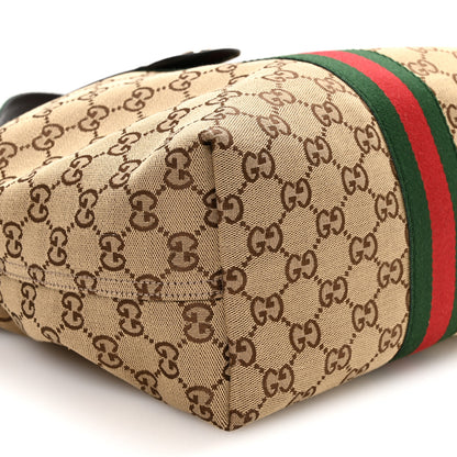 Gucci Monogram Web Small Giglio Tote Beige Dark Brown 9 of 11