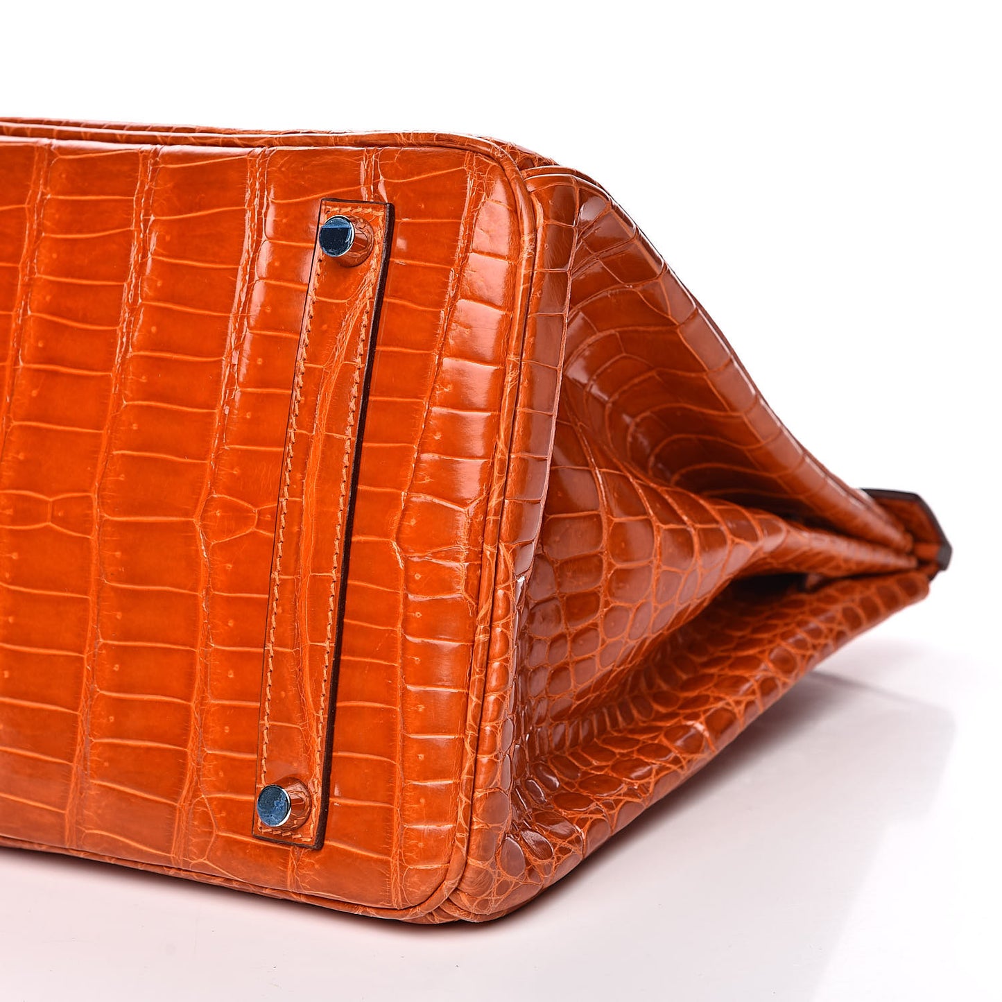 Shiny Porosus Crocodile Birkin 35 Orange