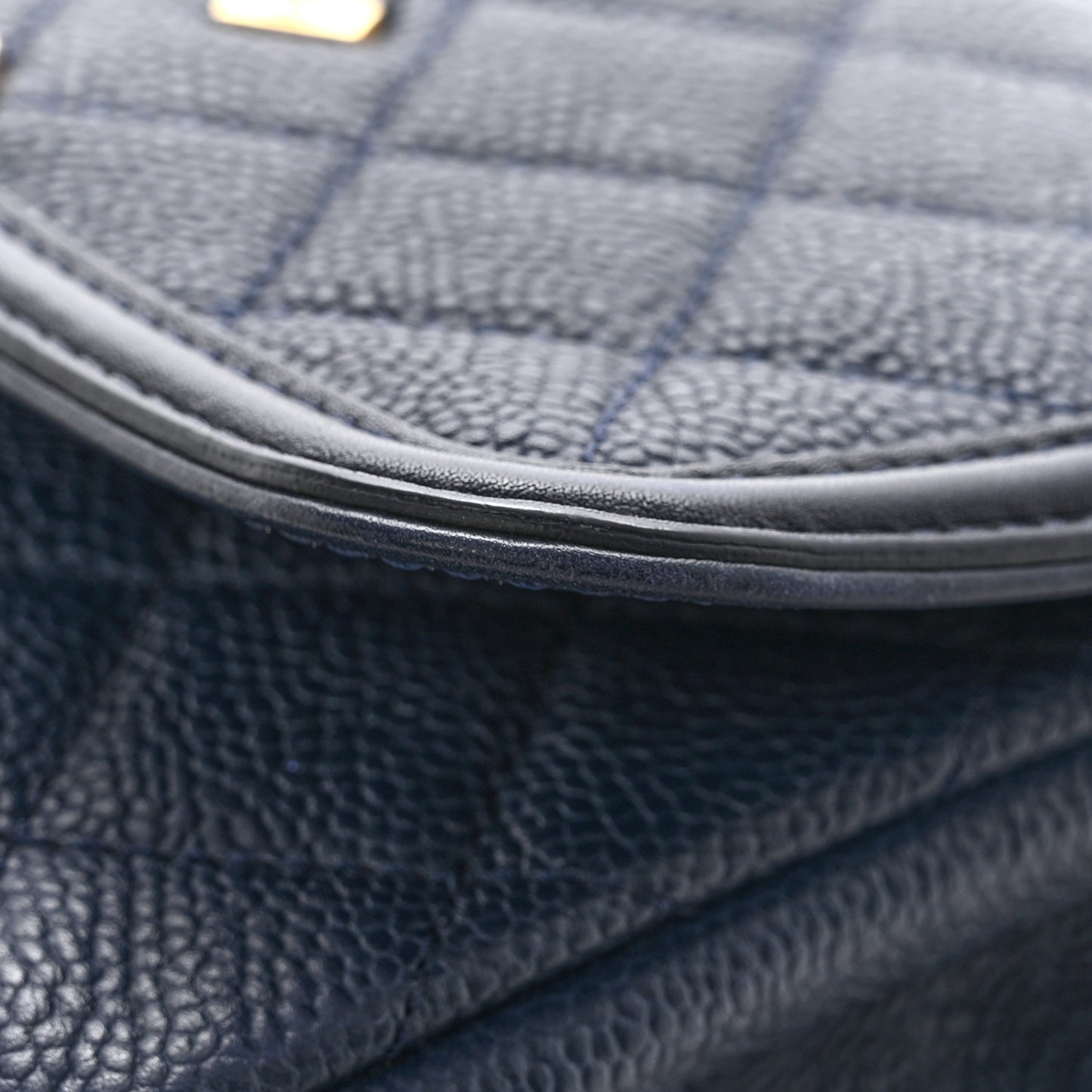 Caviar Quilted Small CC Filigree Flap Navy