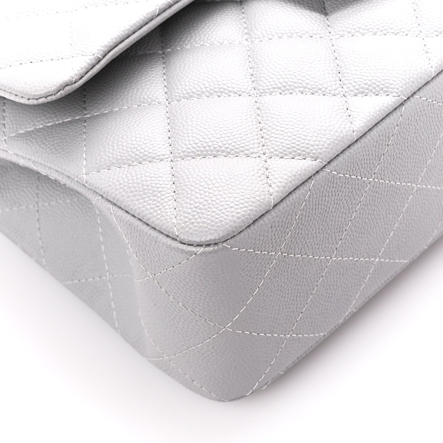 Chanel Caviar Quilted Small Double Flap Grey 10 of 12