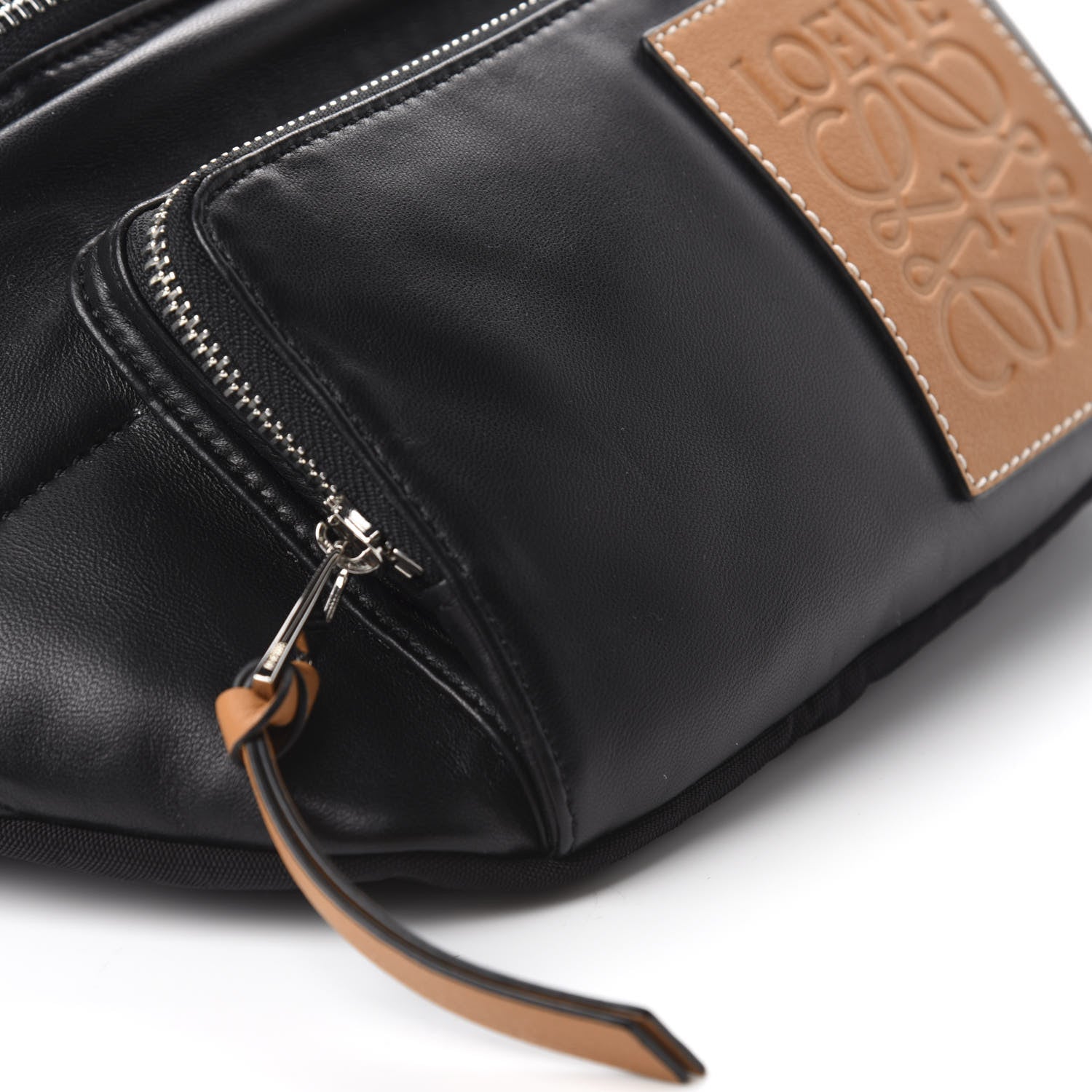 Loewe Calfskin Logo Patch Belt Bag Black 6 of 9