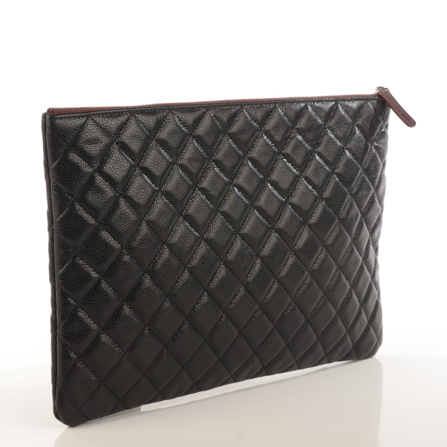 Caviar Quilted Large Cosmetic Case Black