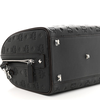 MCM Calfskin Ottomar Monogram Essential Boston Bag Black 8 of 9