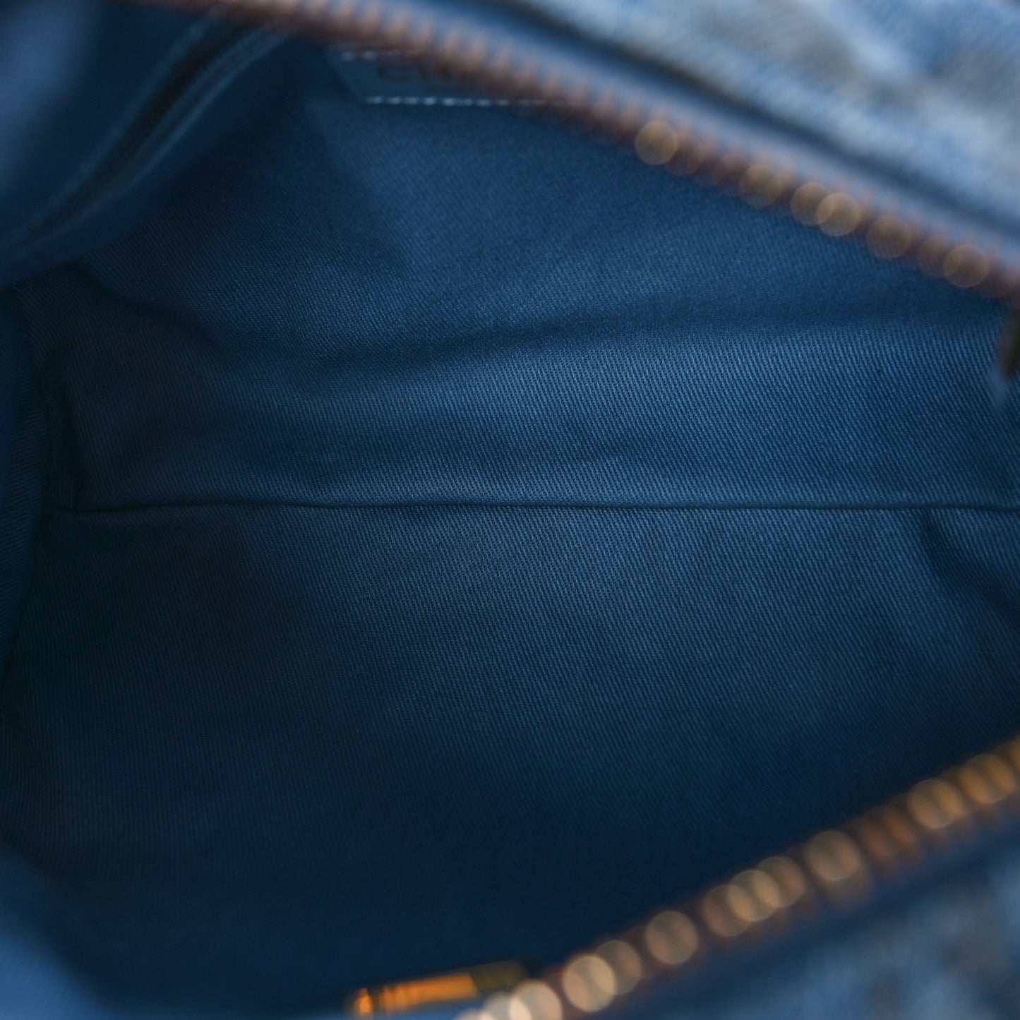 Denim Printed Destination Chenonceau Bowling Bag Blue Grey White