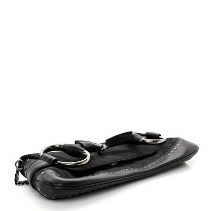 Gucci Monogram Studded Horsebit Clutch Black 4 of 10