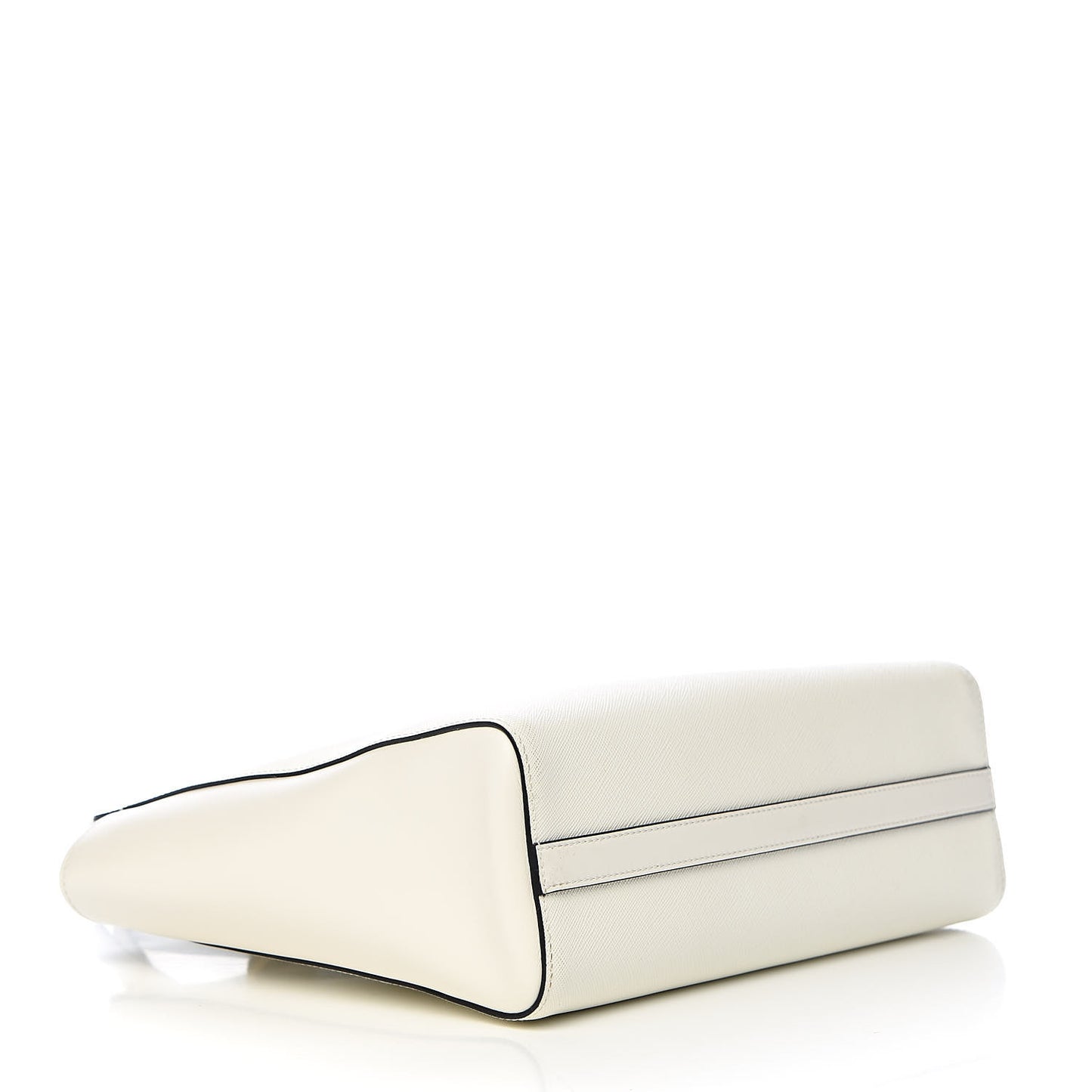 Saffiano Soft Calfskin Zippered Tote White