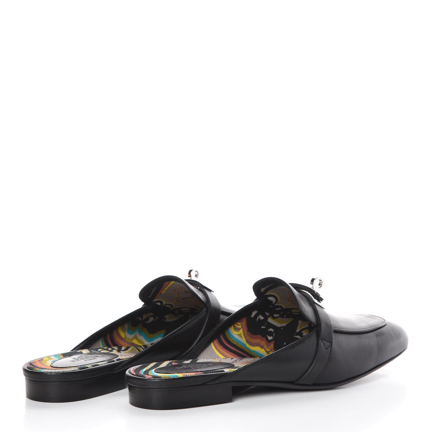 Hermes Goatskin Oz Mules 38.5 Black 4 of 8