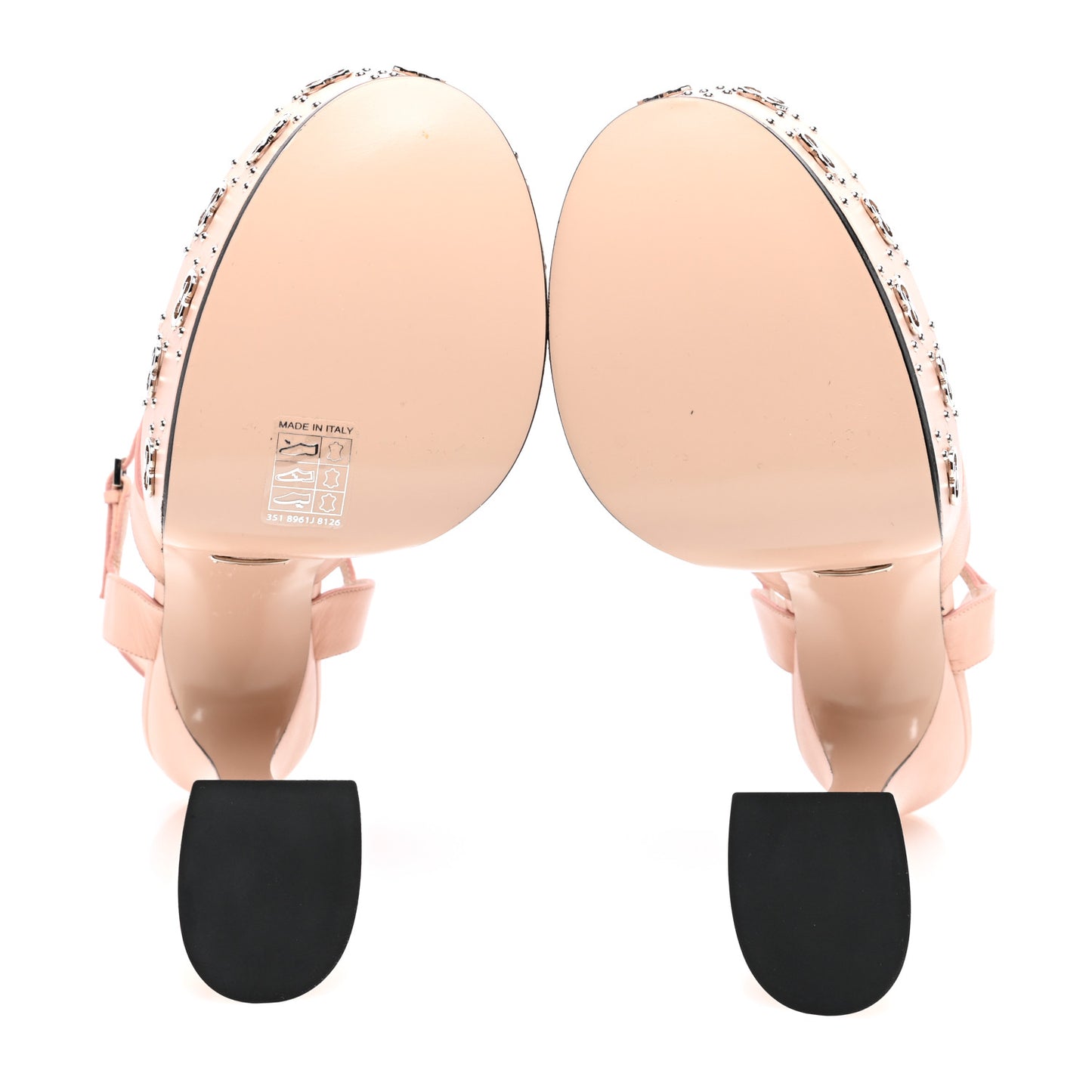 Malaga Kid Interlocking G Studs 155mm Platform Sandals 40.5 Perfect Pink