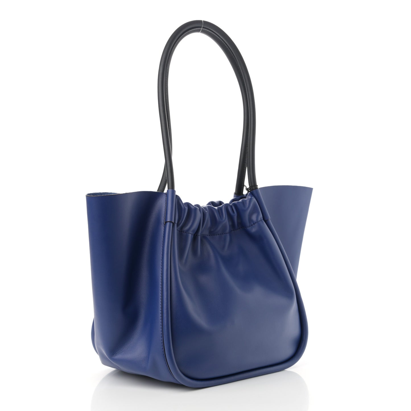 Calfskin Large Ruched Tote Cobalt