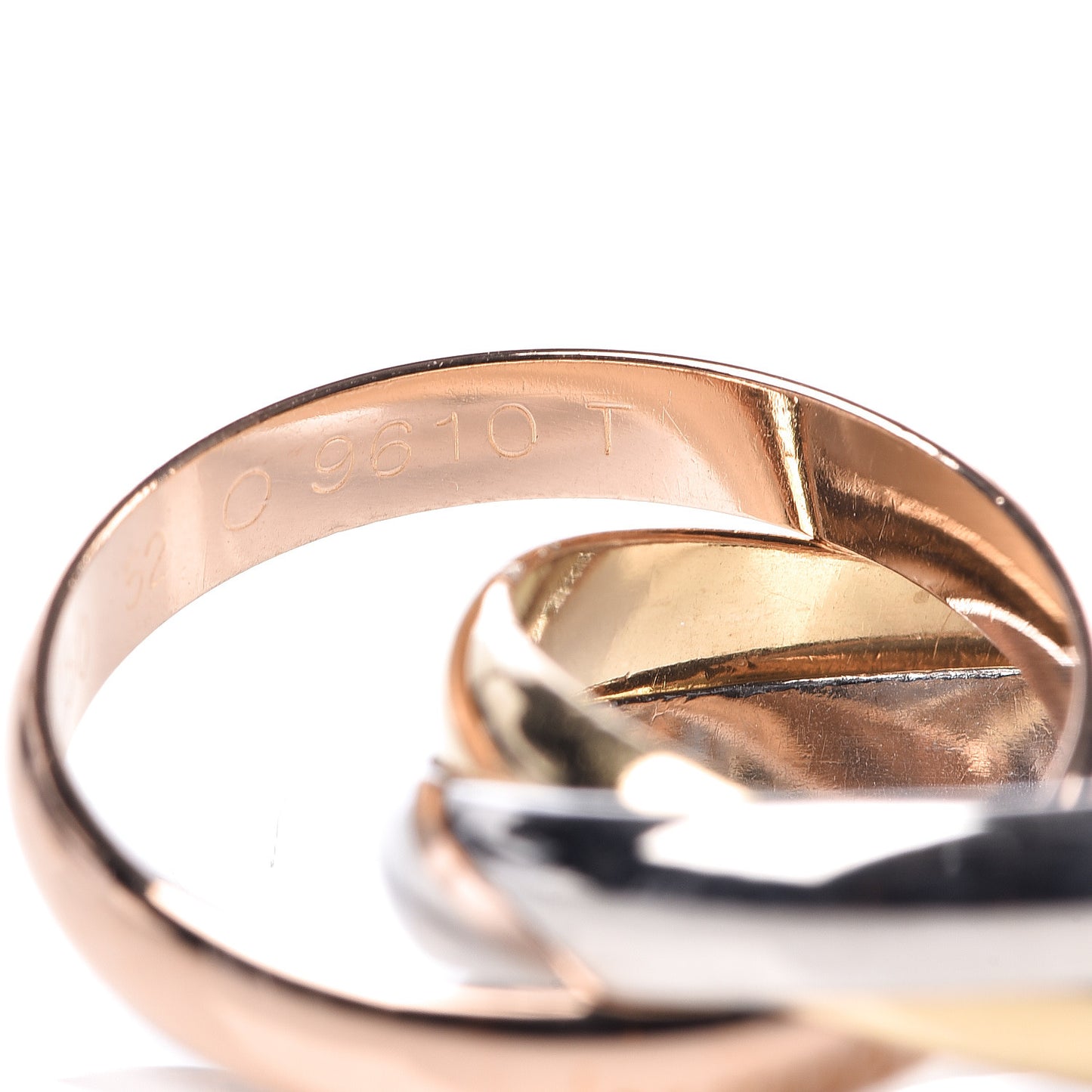 18K Pink Yellow White Gold Classic Les Must De Trinity Ring 52 6