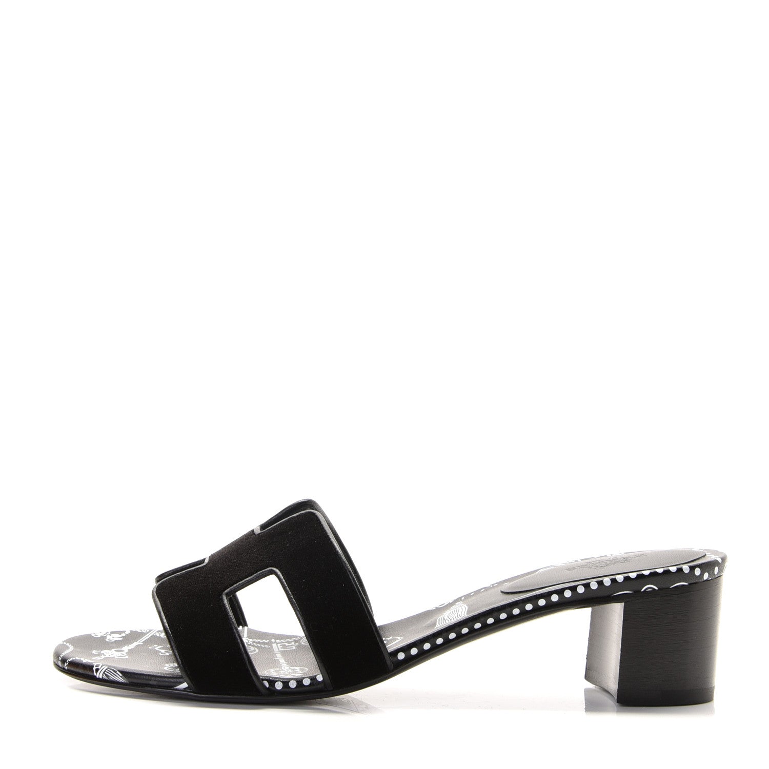 Hermes Velvet Oasis Sandals 37 Black 1 of 10
