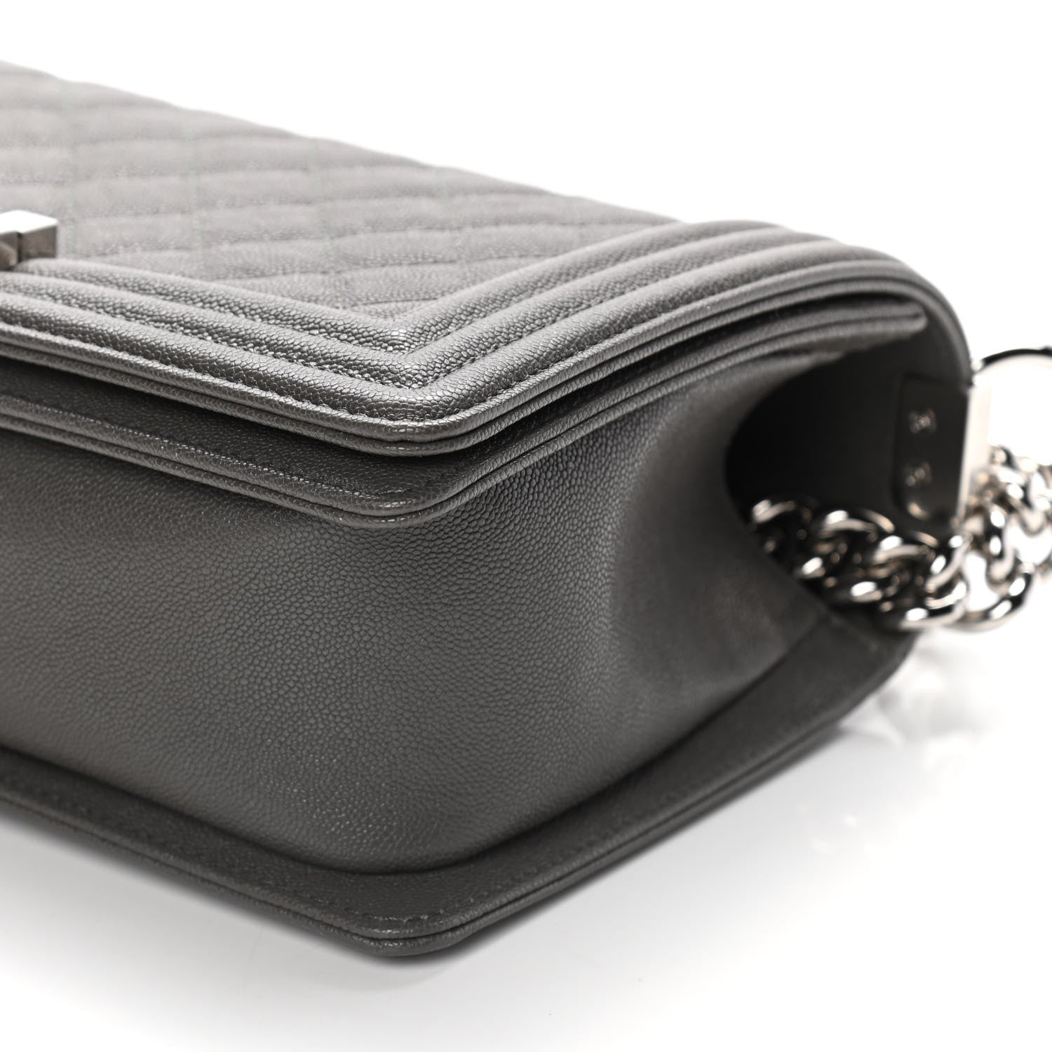 Chanel Caviar Quilted Medium Boy Flap Grey 9 of 12
