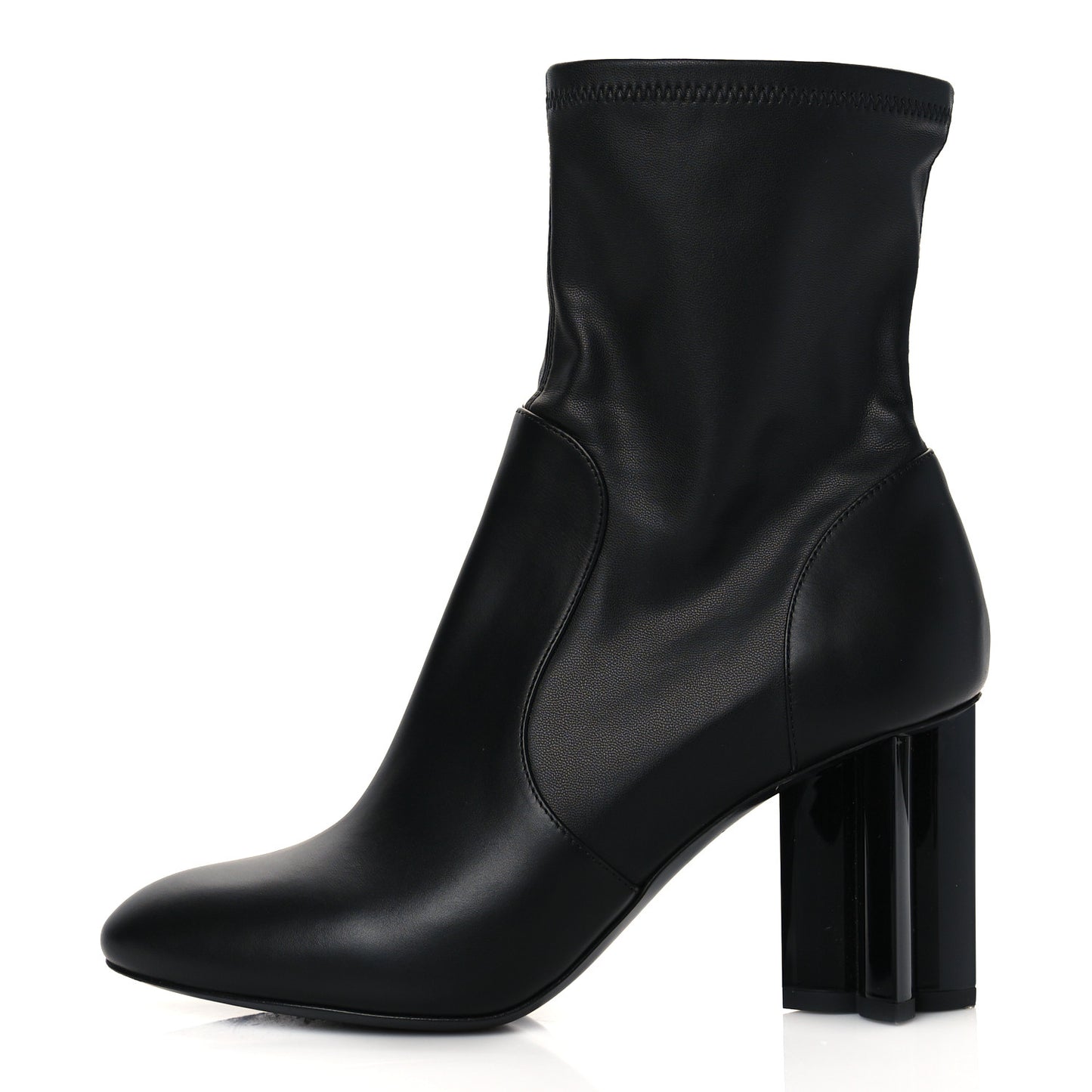 Calfskin Silhouette Ankle Boots 38 Black