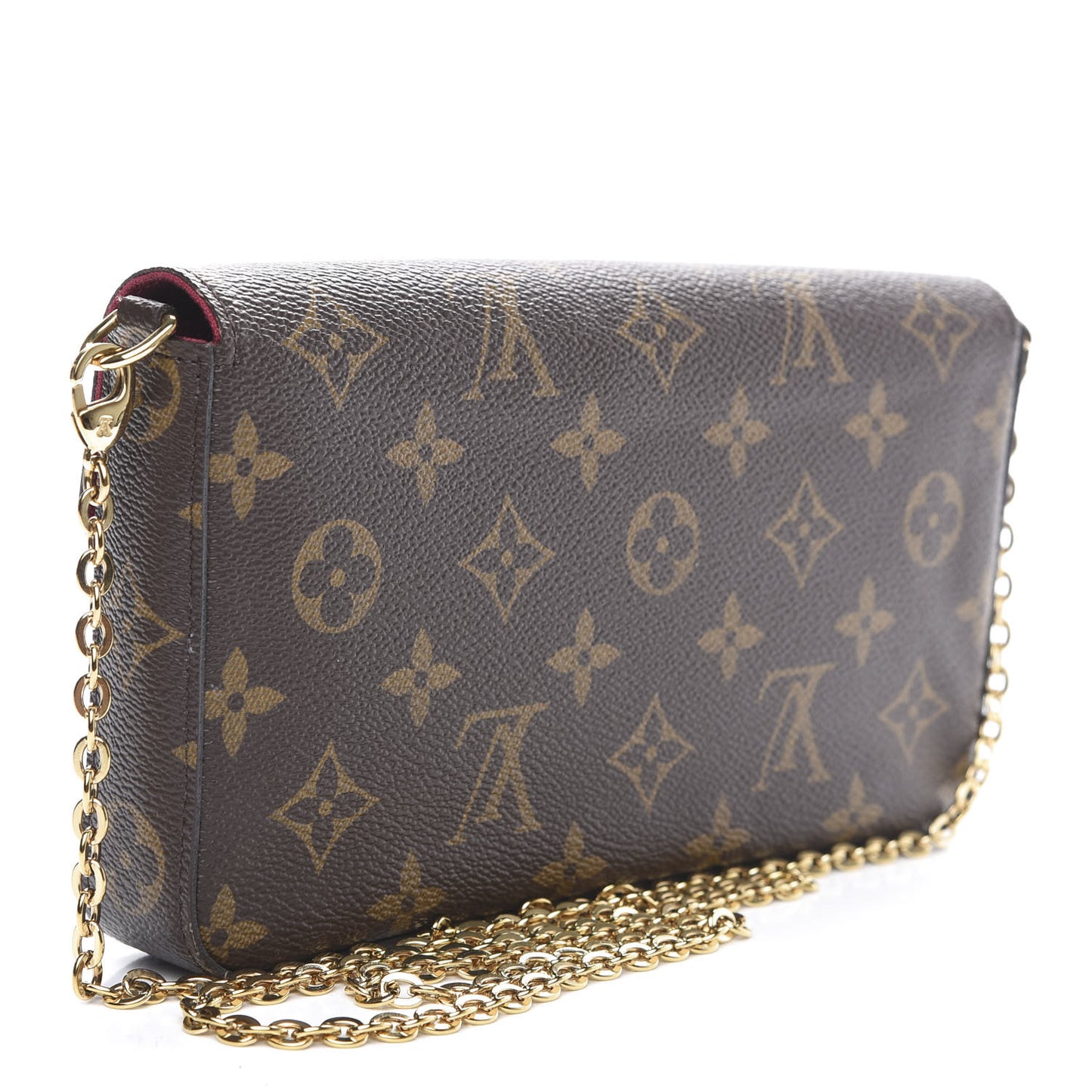 Monogram Pochette Felicie Chain Wallet Fuchsia