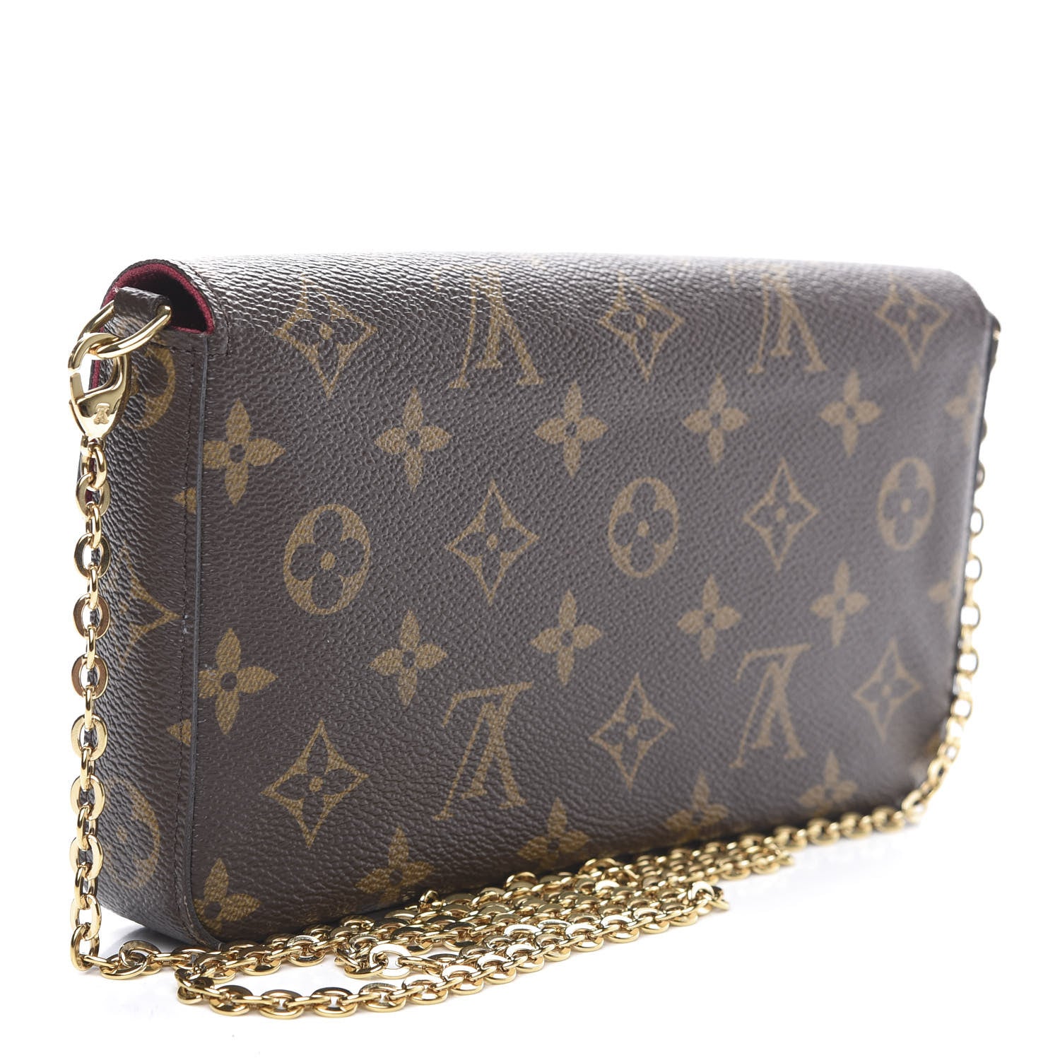 Louis Vuitton Monogram Pochette Felicie Chain Wallet Fuchsia 2 of 9