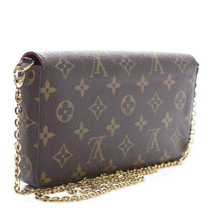 Louis Vuitton Monogram Pochette Felicie Chain Wallet Fuchsia 2 of 9