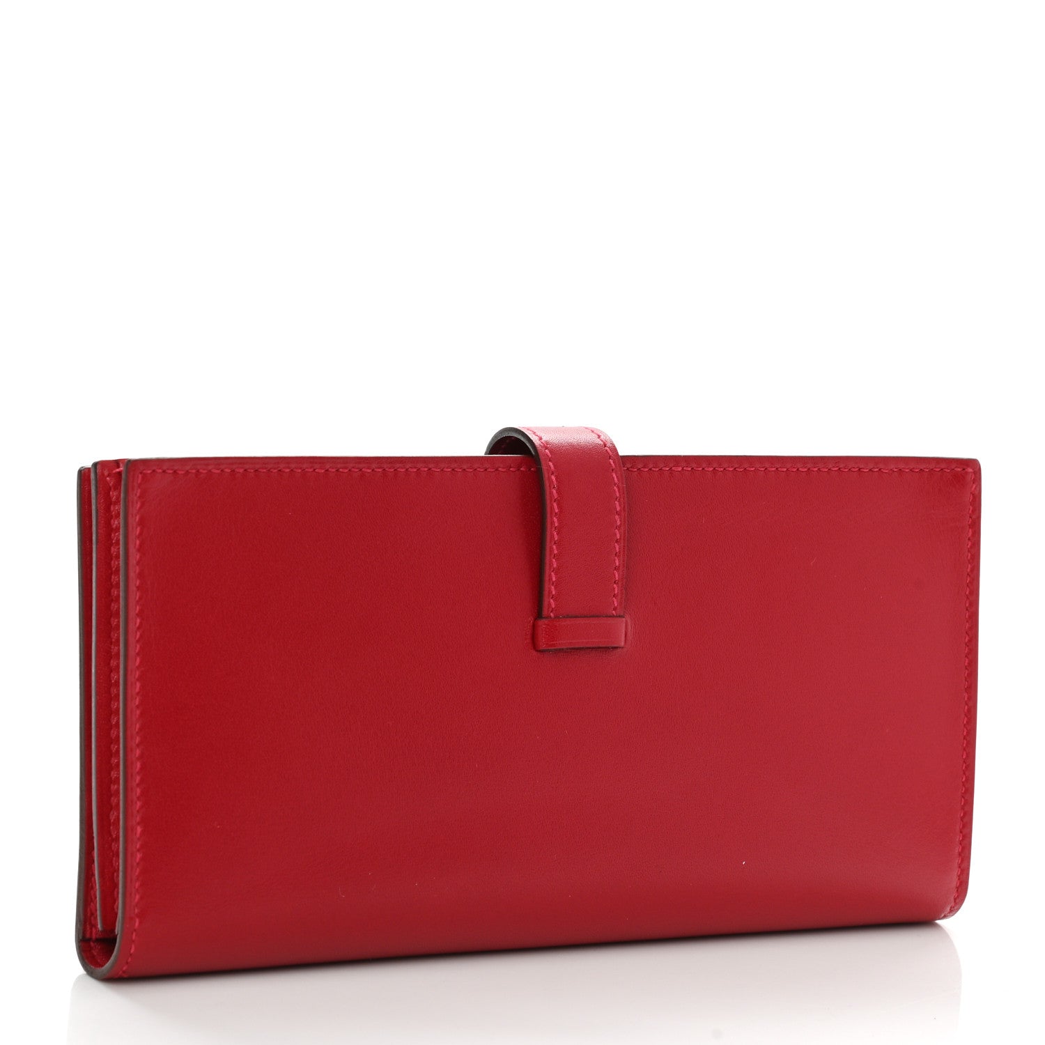 Hermes Tadelakt Bearn Gusset Wallet Rouge Vif 3 of 8