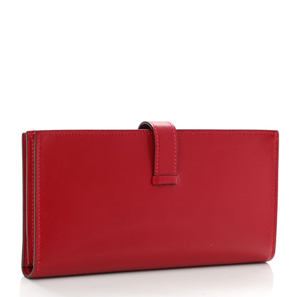 Hermes Tadelakt Bearn Gusset Wallet Rouge Vif 3 of 8