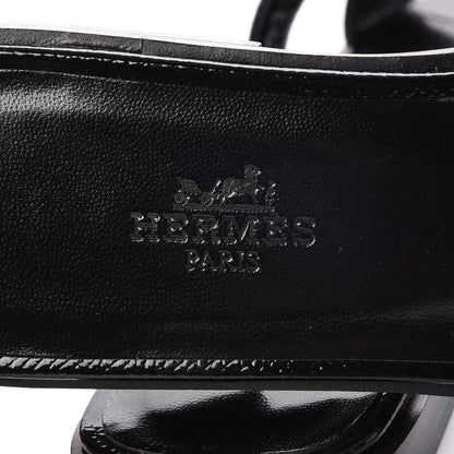 Hermes Patent Epsom Oran Sandals 36 Black 5 of 8
