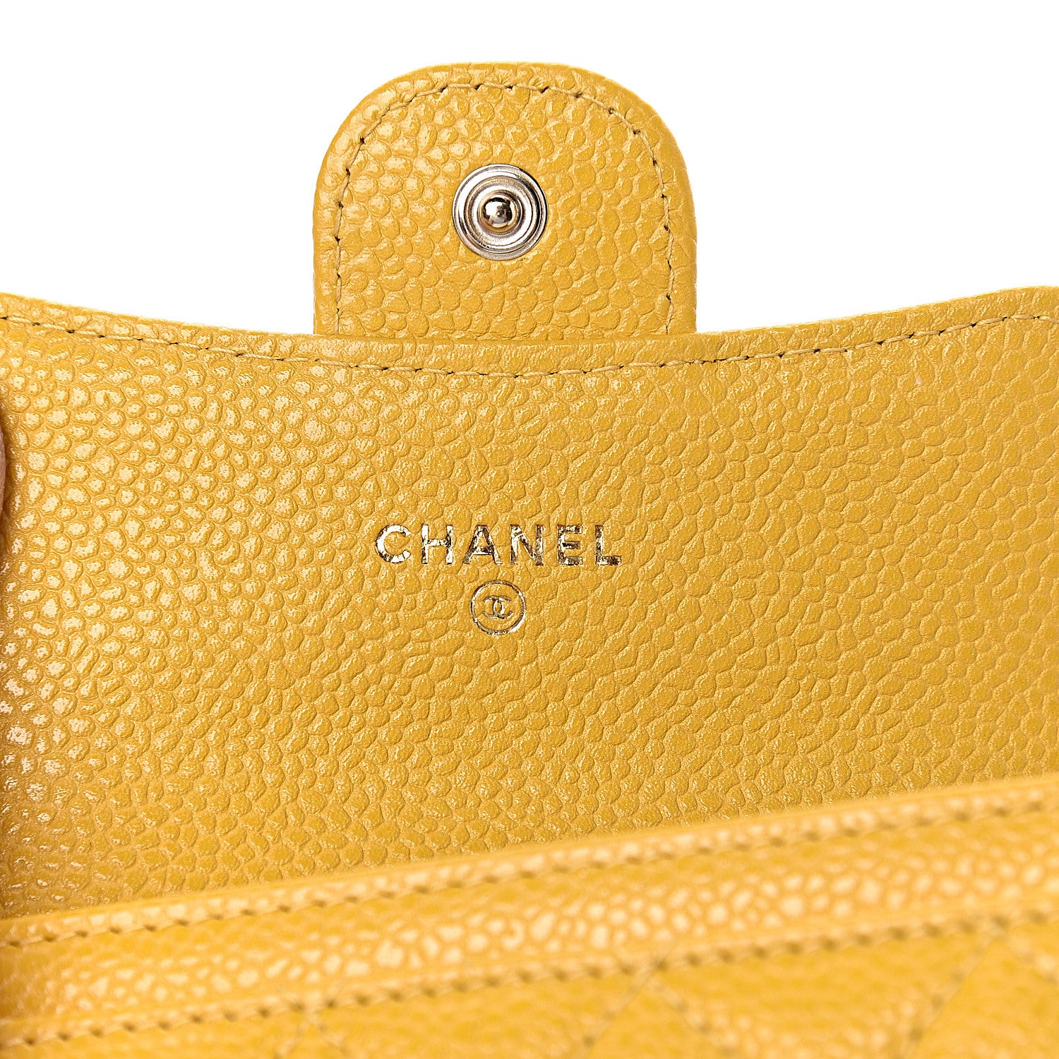 Chanel Caviar Quilted Flap Card Holder Yellow 6 of 9