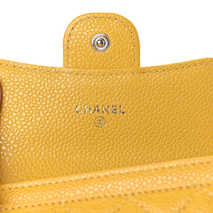 Chanel Caviar Quilted Flap Card Holder Yellow 6 of 9
