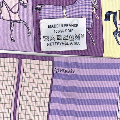 Hermes Silk Couvertures Nouvelles Twilly Mauve Jaune Soufre Parme 3 of 3