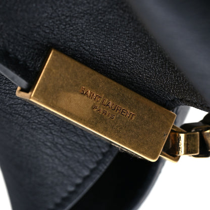 Saint Laurent Calfskin Medium Suzanne Hobo Black 6 of 7