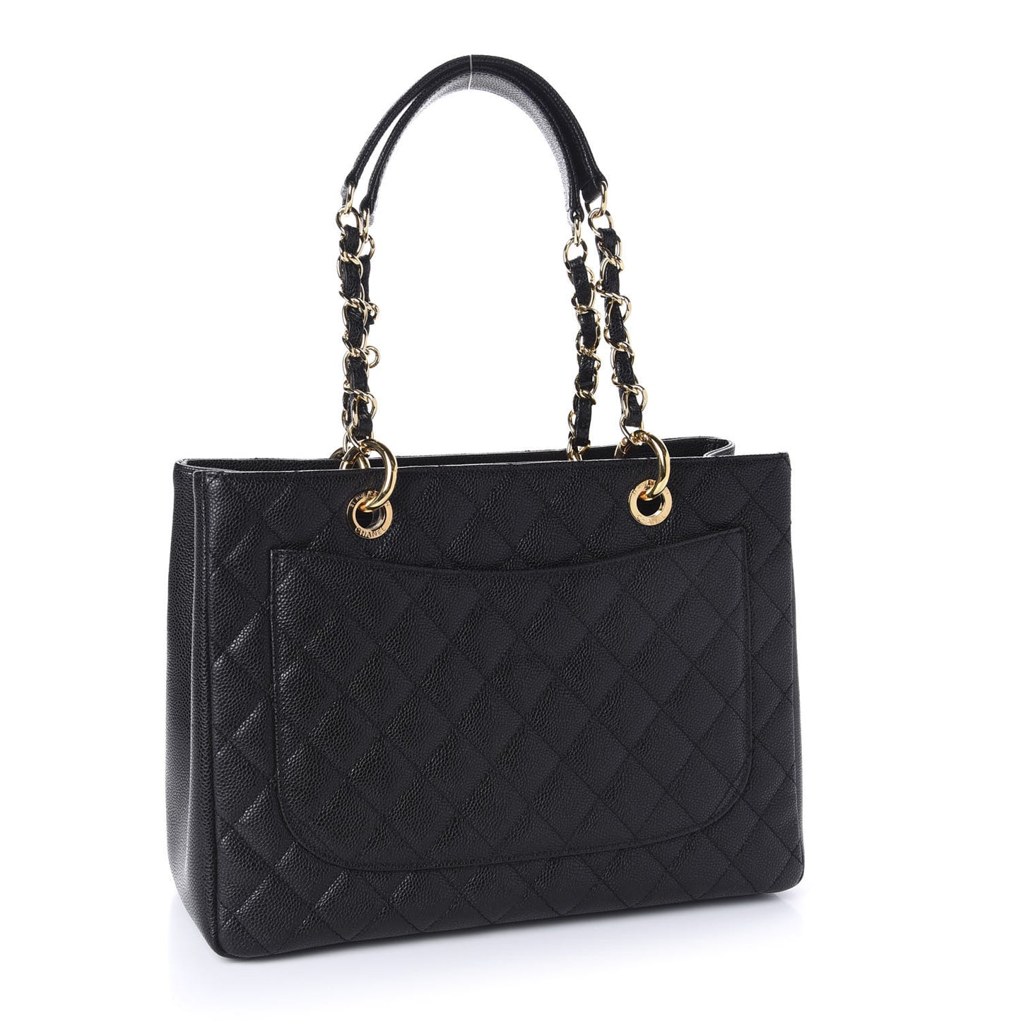 Caviar Quilted Grand Shopping Tote GST Black