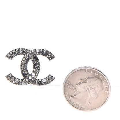 Chanel Crystal CC Earrings Silver 2 of 6