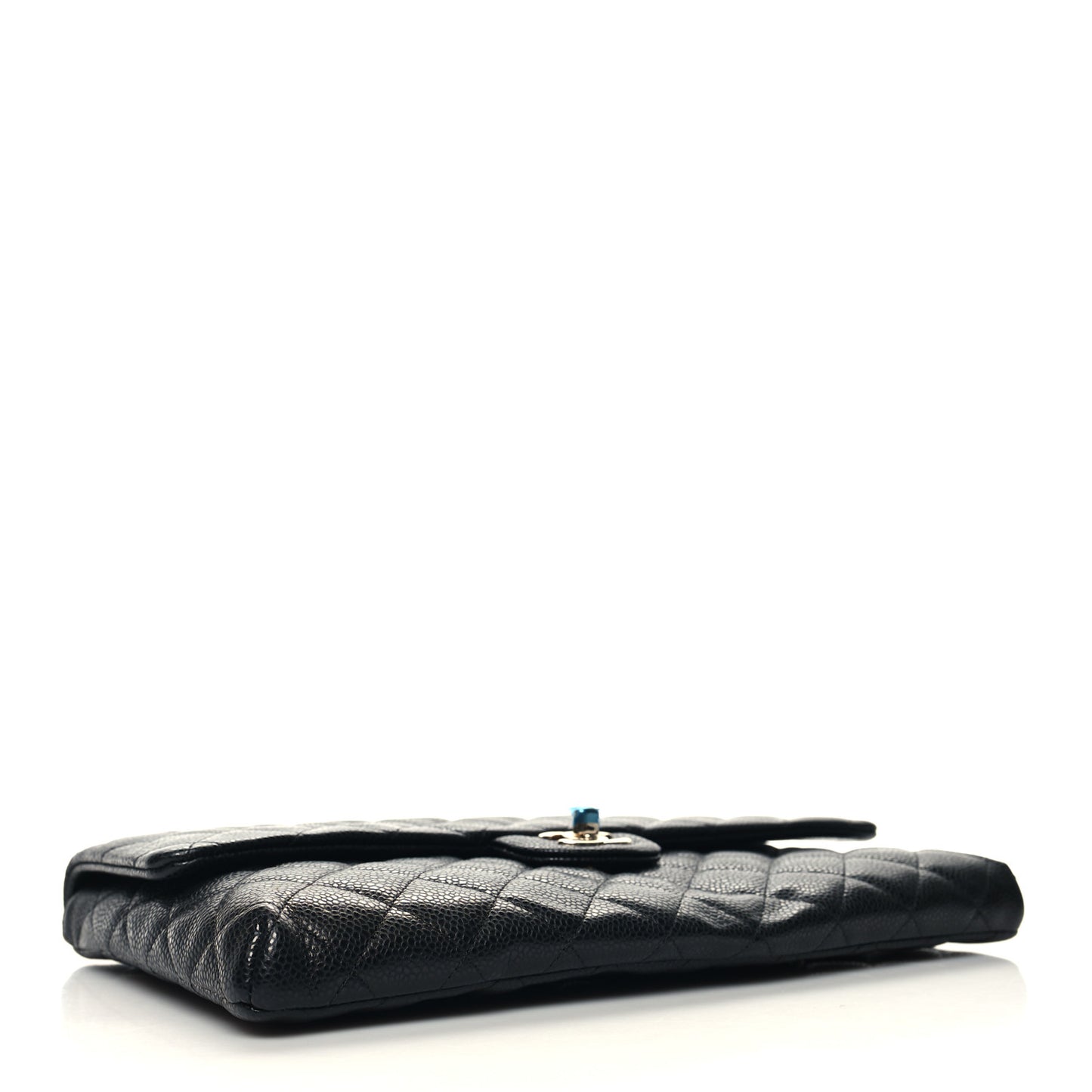 Caviar Quilted Flap Clutch Black
