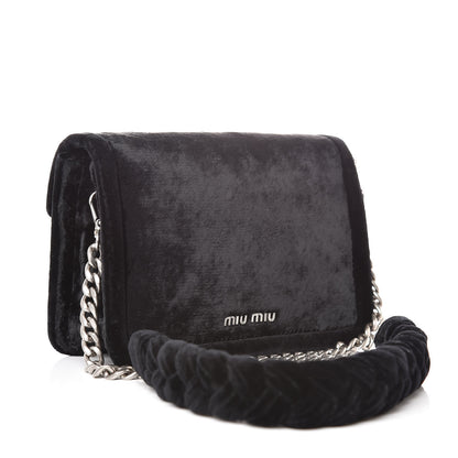 Miu Miu Velluto Froisse Tresse Shoulder Bag Black 3 of 6