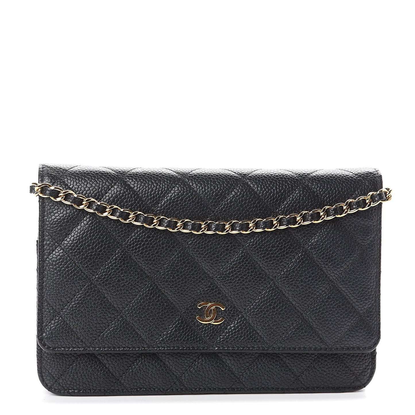 Caviar Quilted Wallet On Chain WOC Black