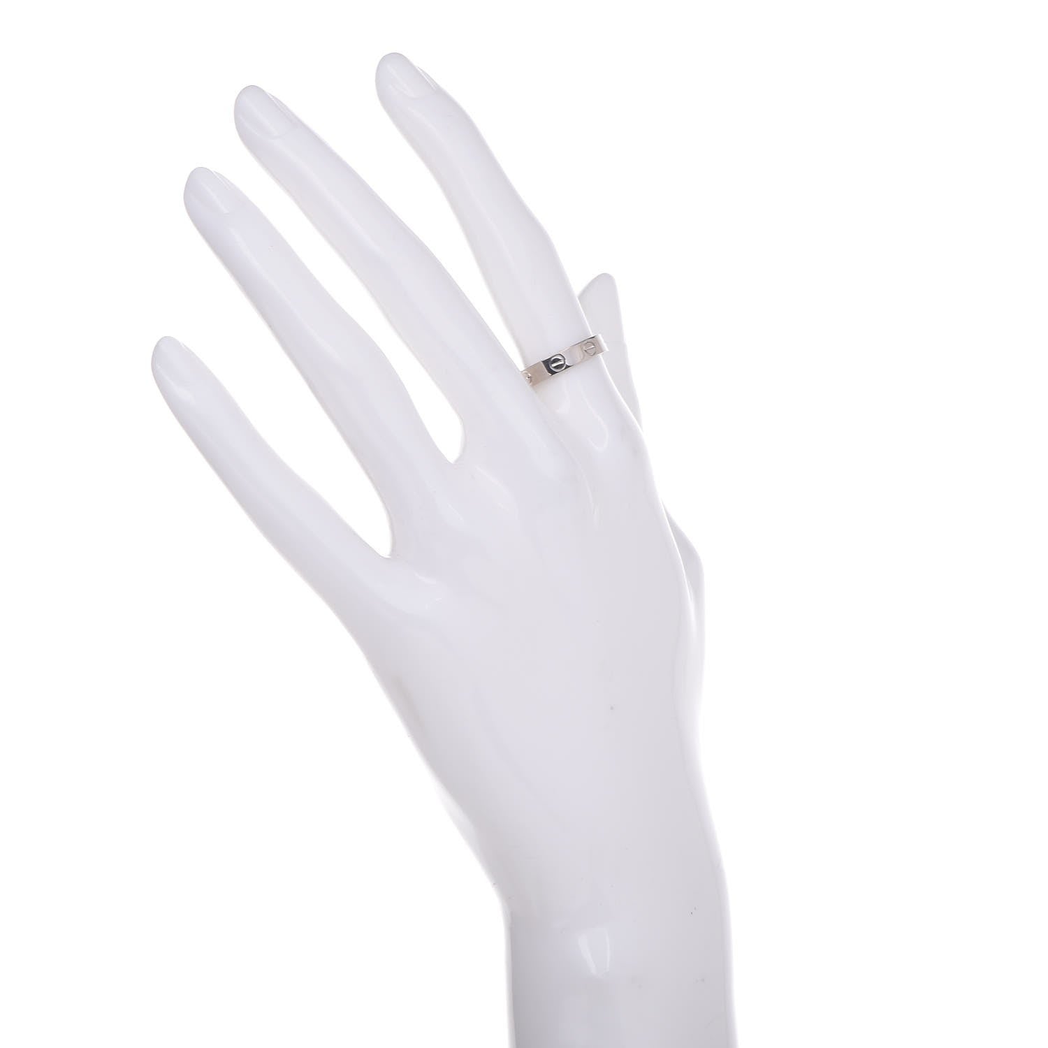Cartier 18K White Gold 3.5mm LOVE Wedding Band Ring 51 5.75 2 of 8